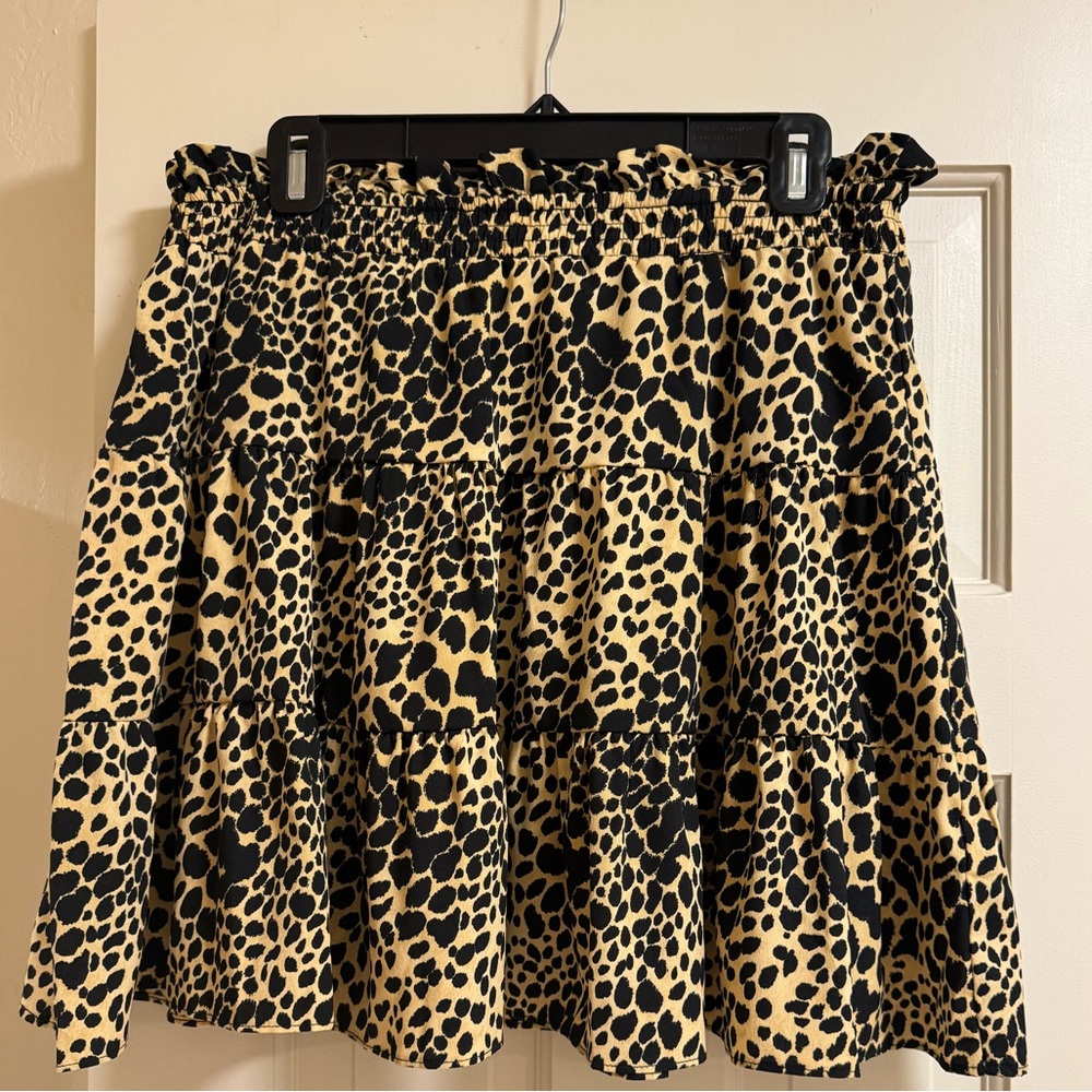 Topshop women’s skirt leopard print with elastic cute waist